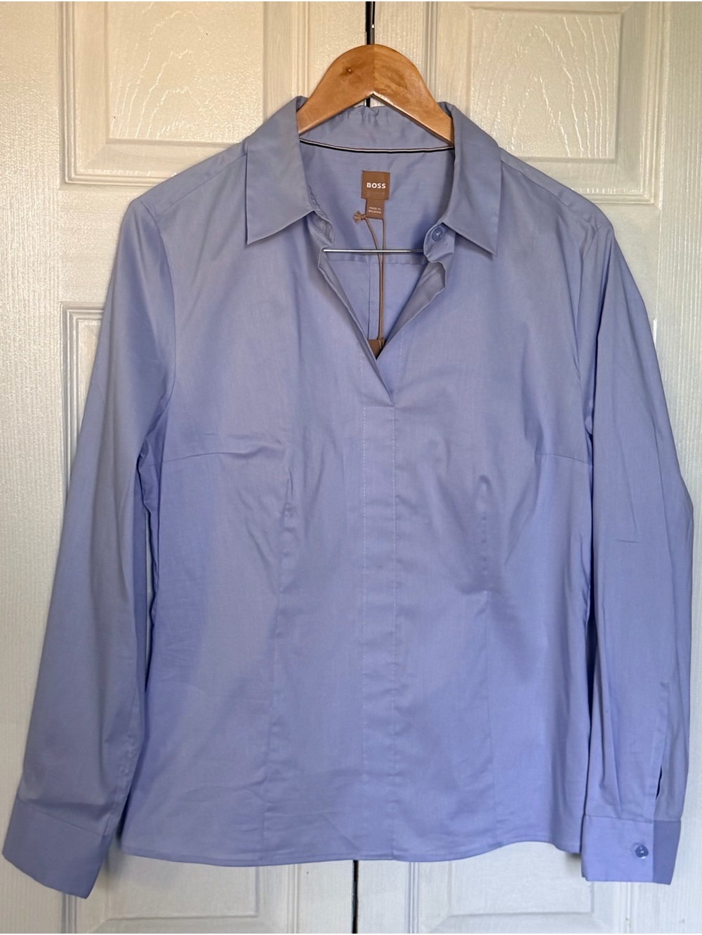 Hugo Boss Bashinah Blouse Pastel Blue NWT Size 10
